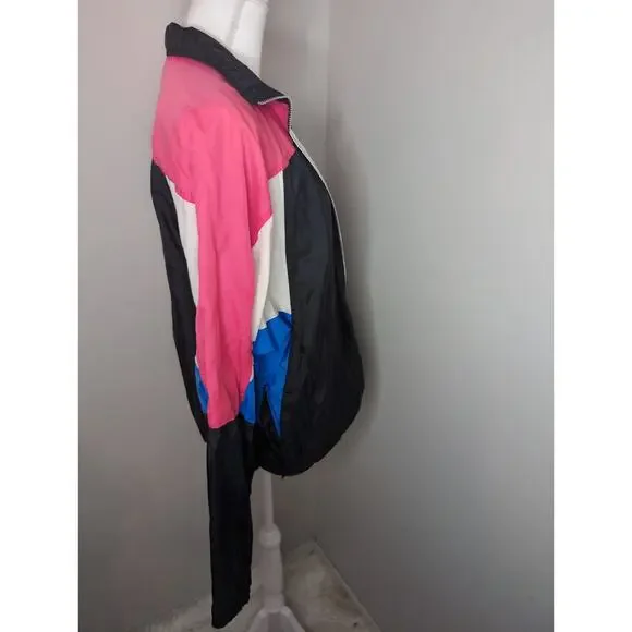 Vintage 90s Nike Spell Out Swoosh colorblock zip up track jacket lg - Picture 6 of 9